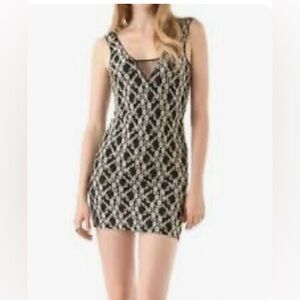 Intimately Free People Black and Gold Patterned Slip Dress